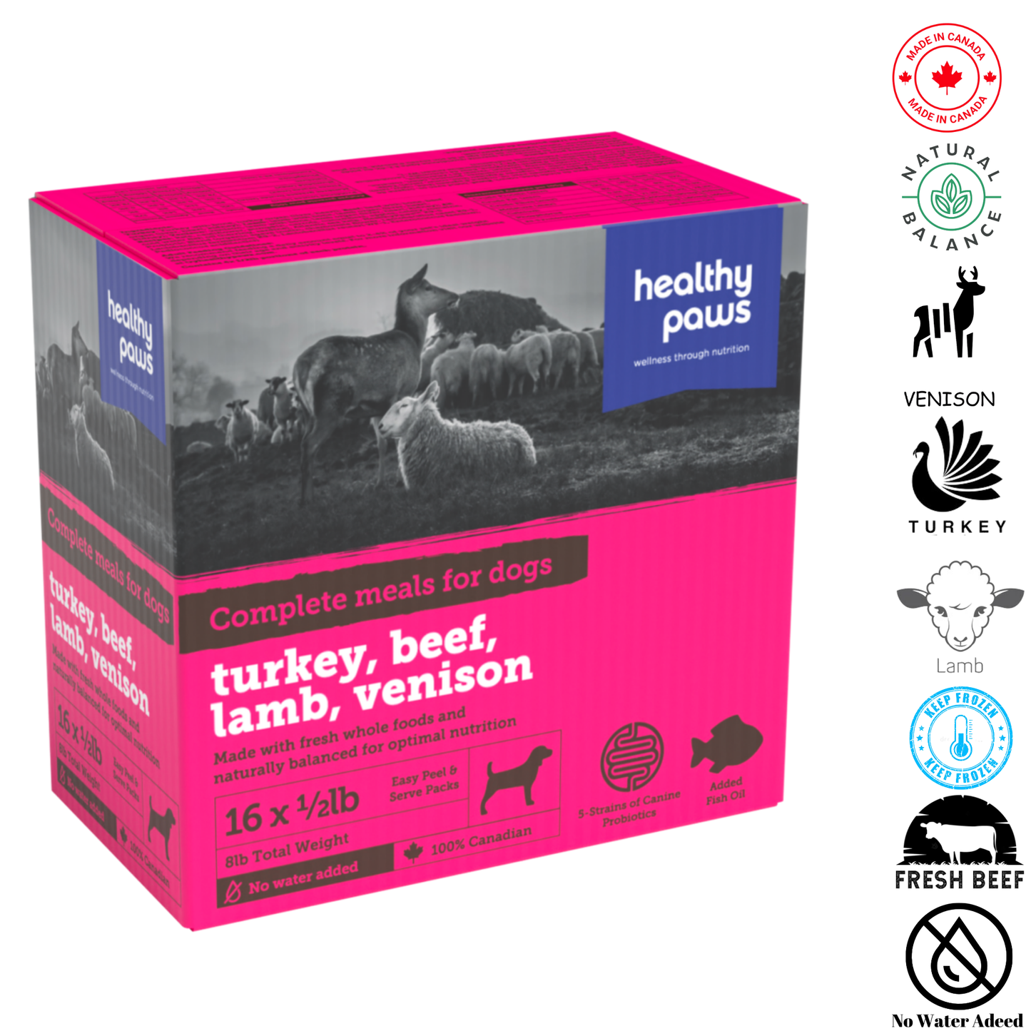 Healthy Paws Variety Pack, supports overall health with natural ingredients. Perfect for pet owners shopping for varied dog food at pet shops.