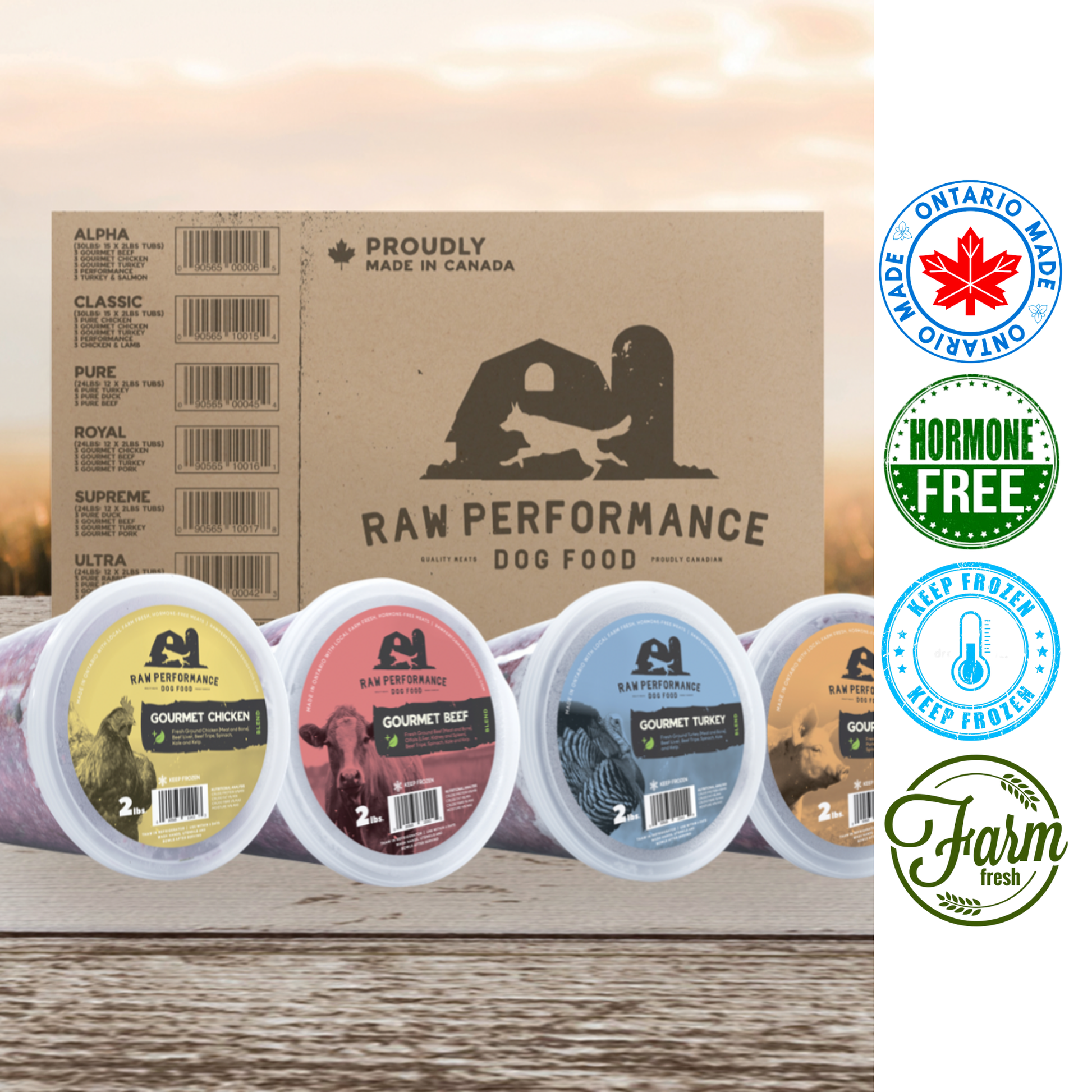 Raw Performance Royal Raw Dog Food Pack, 24 lb, a premium raw feeding option for dogs.	