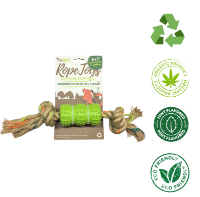 Define Planet - Rubber Bone With Hemp Dog Toy