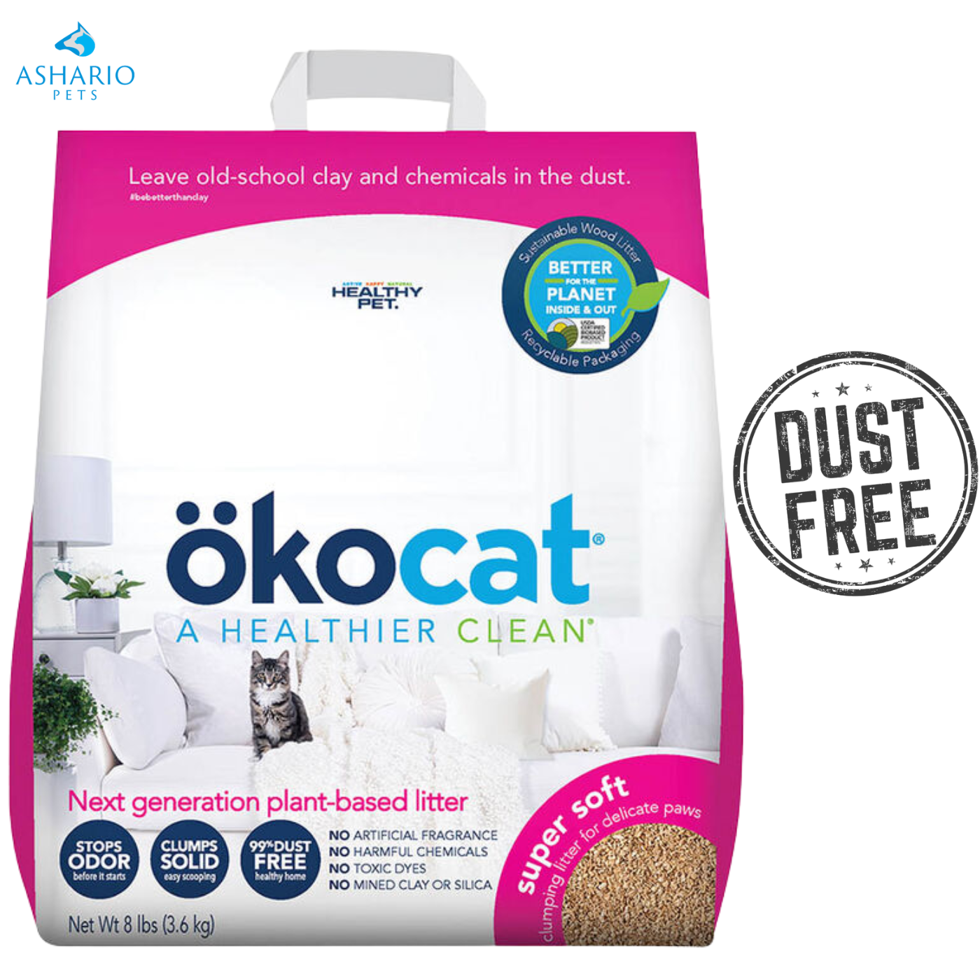 Okocat - Super Soft Natural Wood Clumping Cat Litter — main