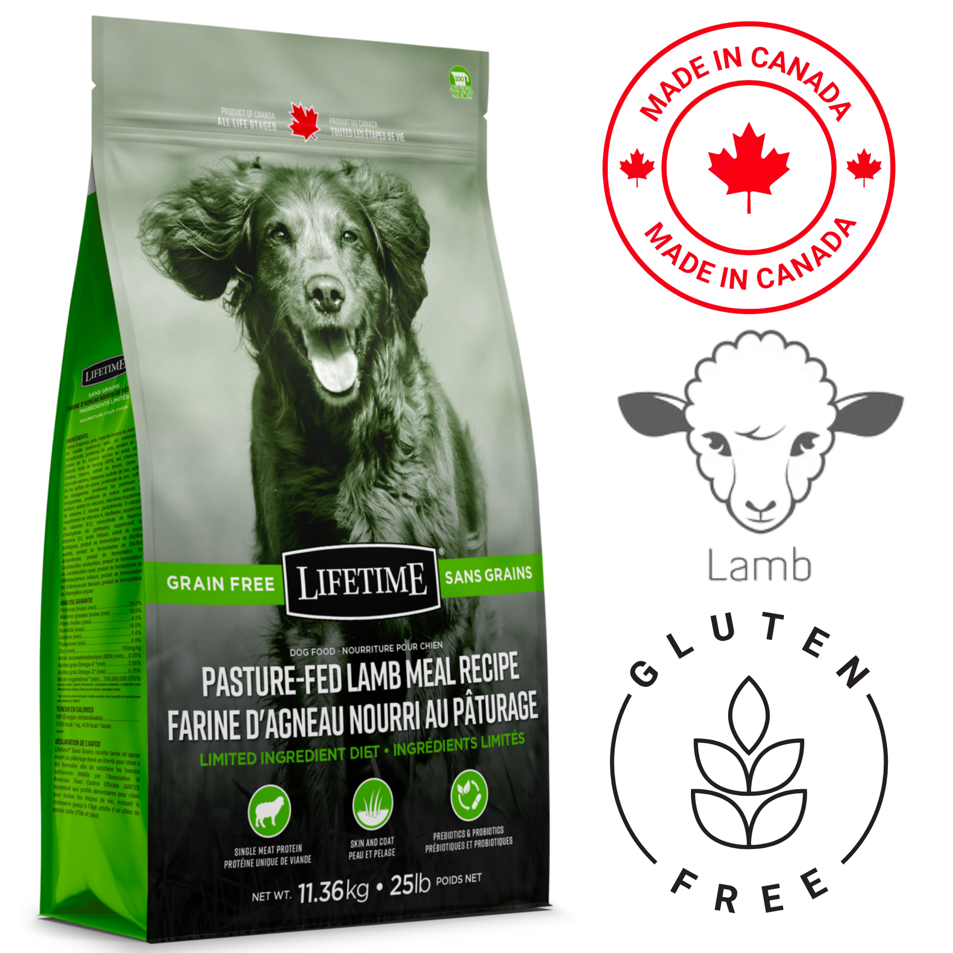 Lifetime - Grain-Free Pasture-Fed Lamb Dog Food - 11.36 Kg