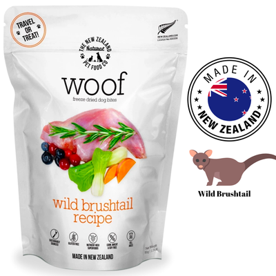 NZPF Woof - Wild Brushtail Freeze Dried Dog Food - 280 Grams