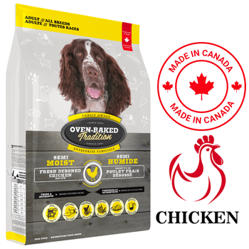 Oven-Baked Tradition Adult Semi Moist Chicken Dry Dog Food 5lb, 20 lb, semi-moist dog food made with chicken. Oven-baked to retain nutrients and flavor, suitable for adult dogs.	