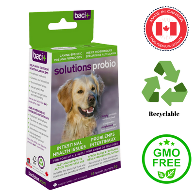 Support your dog's digestive health with Baci+ Solution Probio 14 Grams, blend of beneficial bacteria aids during stress, promotes overall well-being