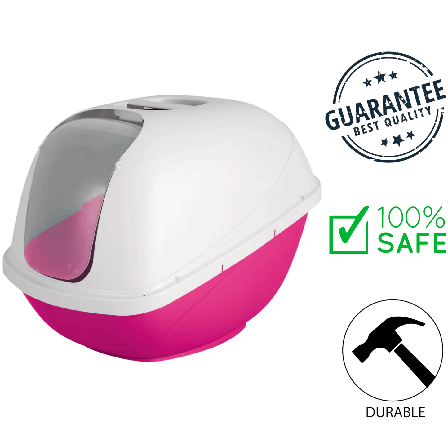 Petmate - Large Basic Litter Box - Pink & White