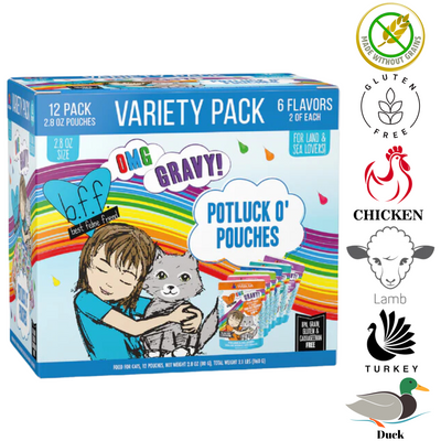 Weruva - OMG Potluck O' Pouches Variety Pack Wet Cat Food - 2.8 Oz