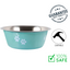 Ashario Pets - Stainless Steel Pet Bowl with Non-Slip Base Turquoise - Small