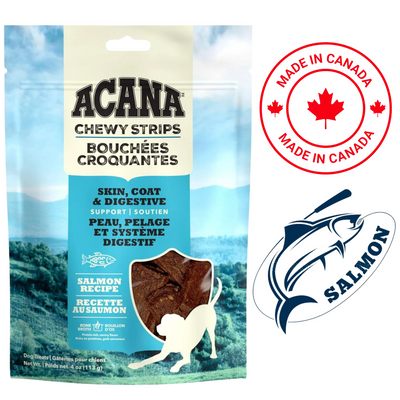 Acana - Chewy Strips Skin, Coat & Digestive Support Salmon Dog Treats - 113 Grams