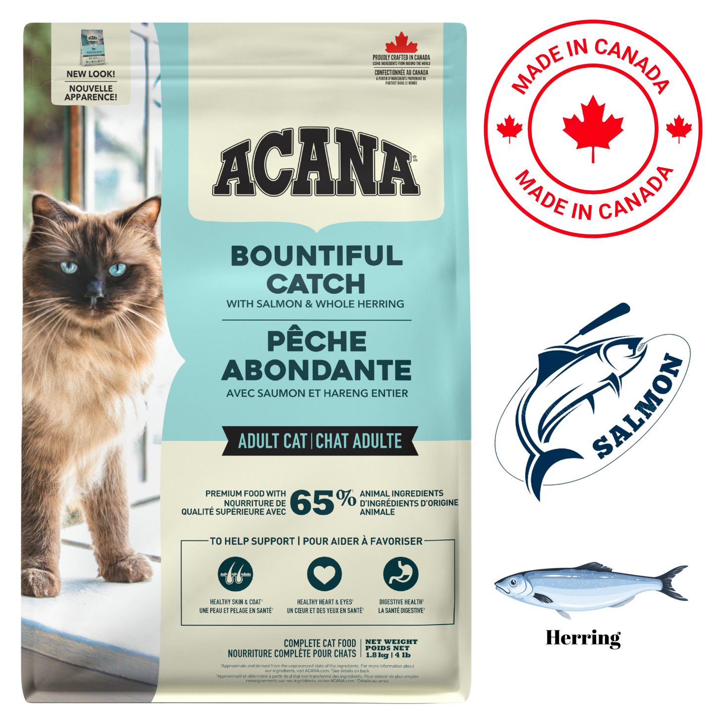 Acana - Bountiful Catch Adult Dry Cat Food - 4 lb