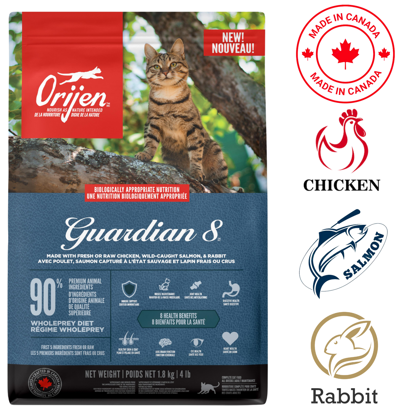 Orijen - Guardian 8 Dry Cat Food - 4 lb