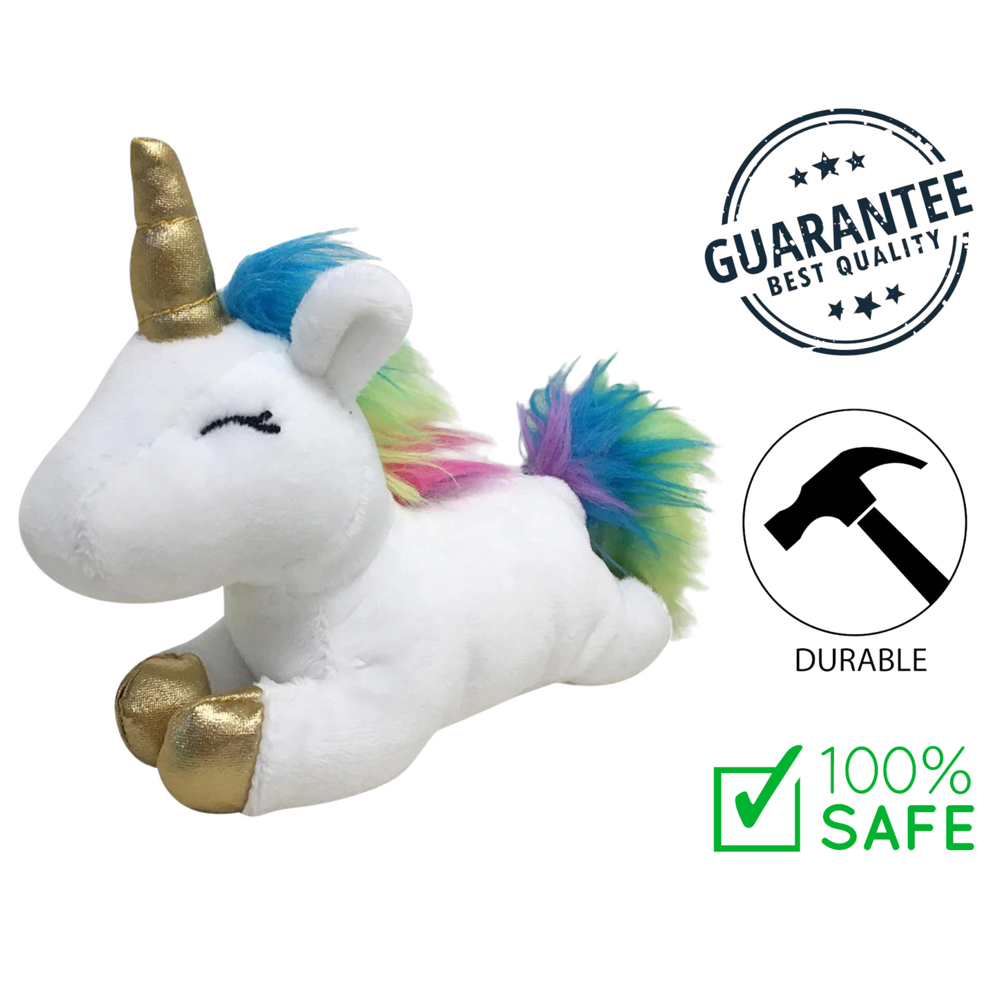 FouFouBrands FouFit - Unicorn Plush Dog Toy Small - White