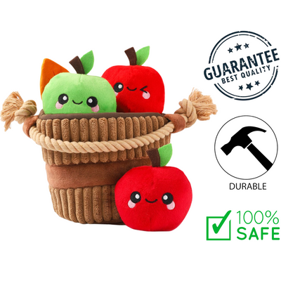 HugSmart - Autumn Tailz Apple Basket Dog Toy