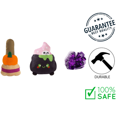 HugSmart - Spooky Cats Meow Buddies Witch's Brew Cat Toy - 3pk