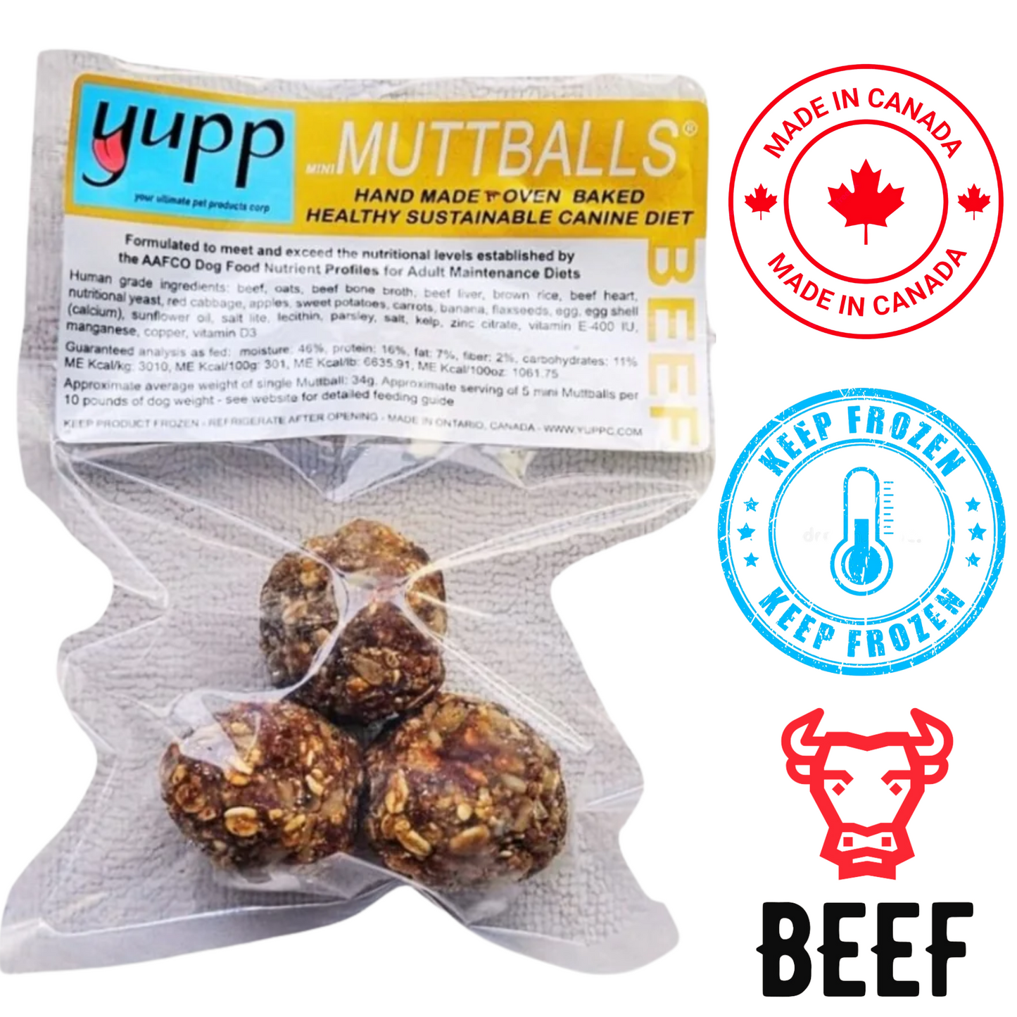 Yupp - Mini MuttBalls Fish Raw Dog Food