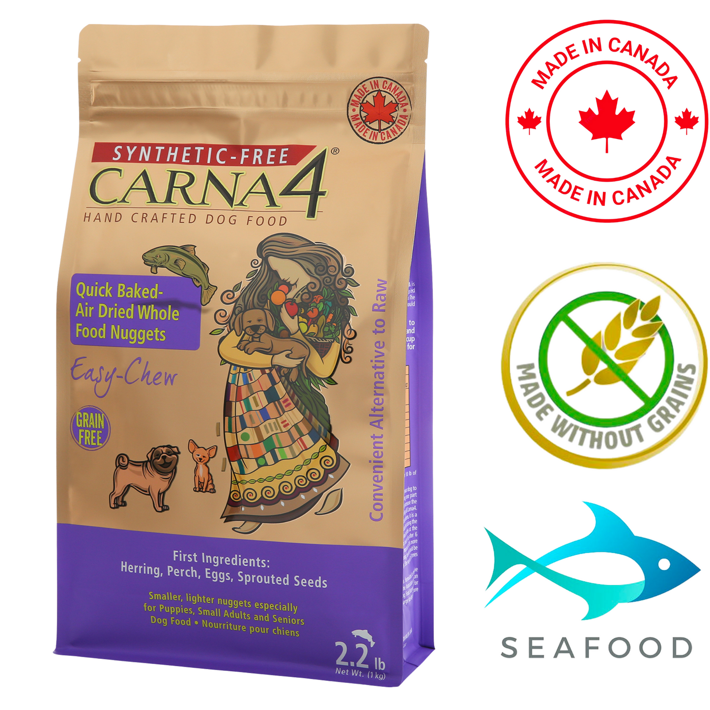 Carna4 - Easy Chew Grain Free Fish Dry Dog Food