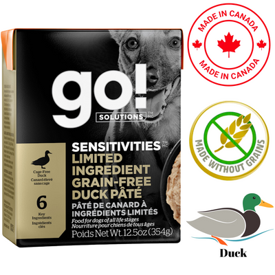 Go! Solutions - Sensitivities Limited Ingredient Grain Free Duck Pate Wet Dog Food - 12.5 Oz