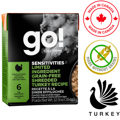Go! Solutions - Sensitivities Limited Ingredient Grain Free Shredded Turkey Wet Dog Food - 12.5 Oz