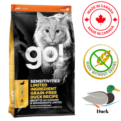 Go! Solutions - Sensitivities Limited Ingredient Grain Free Duck Dry Cat Food - 3 lb