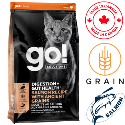 Go! Solutions - Digestion + Gut Health Salmon With Ancient Grains Dry Cat Food - 3 lb