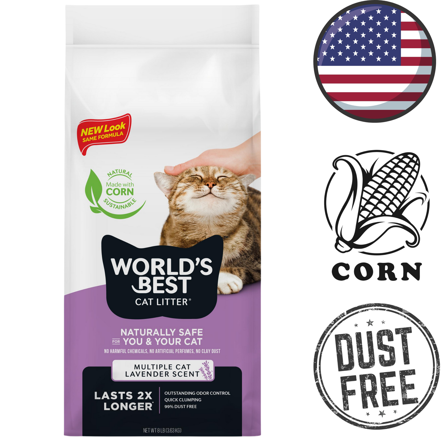 World's Best Cat Litter - Multiple Cat Lavender Scented Cat Litter - 7 lb