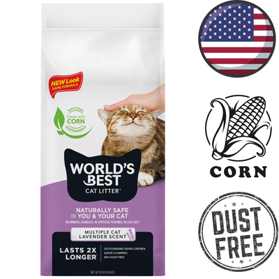 World's Best Cat Litter - Multi-Cat Lavender Scented Cat Litter - 7 lb