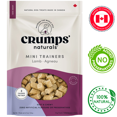 Crumps' Naturals - Semi Moist Mini Trainers Lamb Dog Treats - 300 Grams