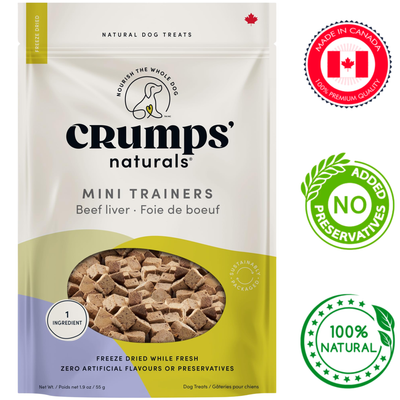 Crumps' Natural - Freeze Dried Beef Liver Mini Trainers Dog Treats - 55 Grams
