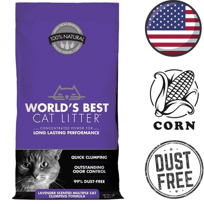 World's Best Cat Litter - Multiple Cat Lavender Scented Cat Litter - 7 lb