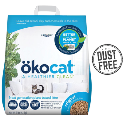 Okocat - Natural Wood Clumping Cat Litter - 9 lb