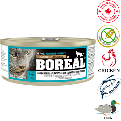 Boreal - Cobb Chicken, Atlantic Salmon & Canadian Duck Canned Cat Food - 5.5 Oz