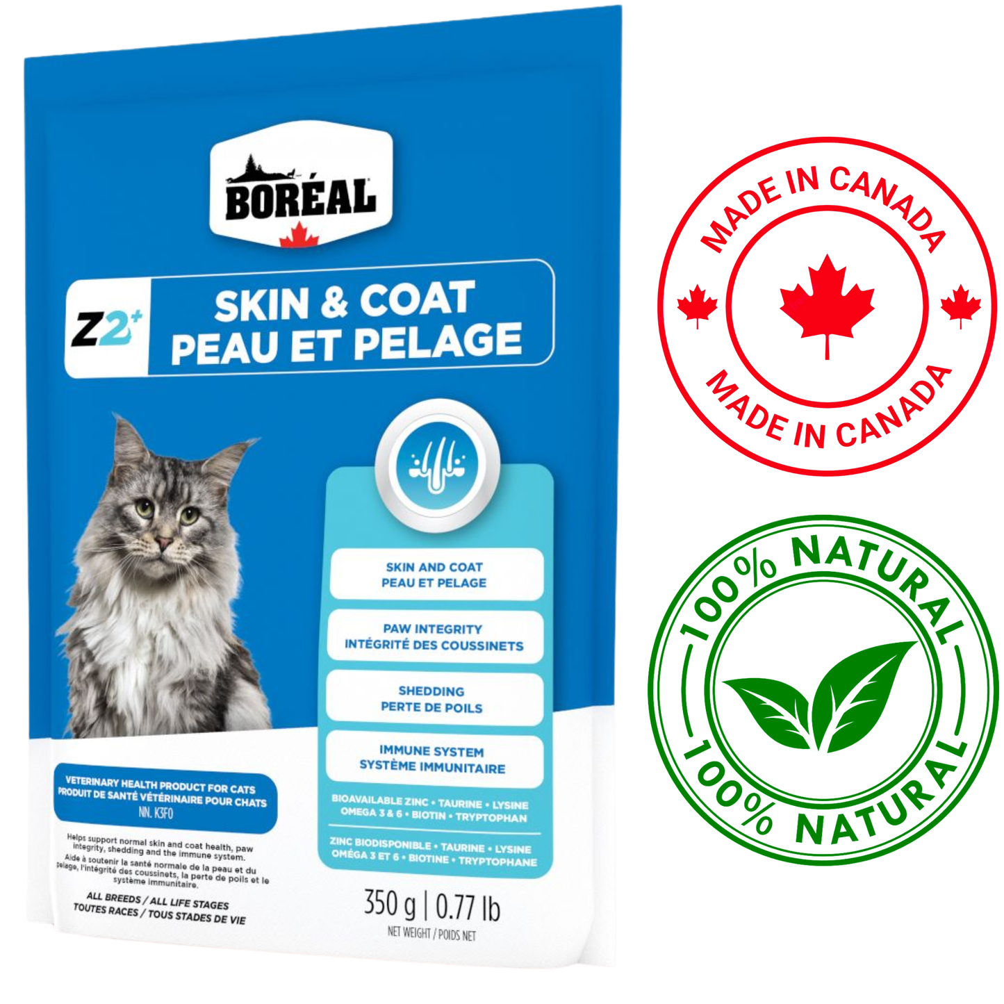 Boreal - Zinpro Z2+ Skin & Coat Cat Supplement - 350 Grams