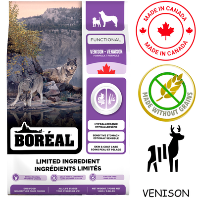 Boreal - Functional Limited Ingredient Grain Free Venison Dry Dog Food - 4 lb