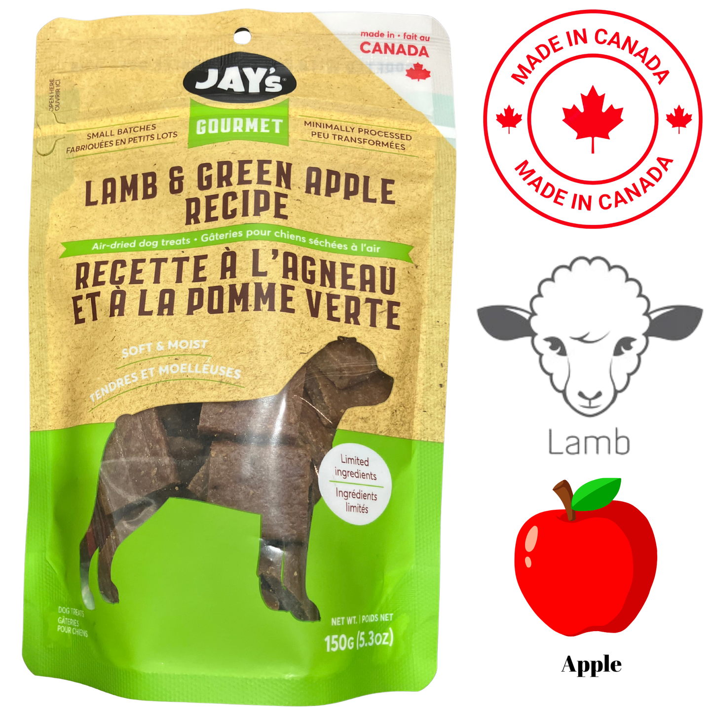Jay's - Gourmet Air Dried Lamb & Apple Dog Treats
