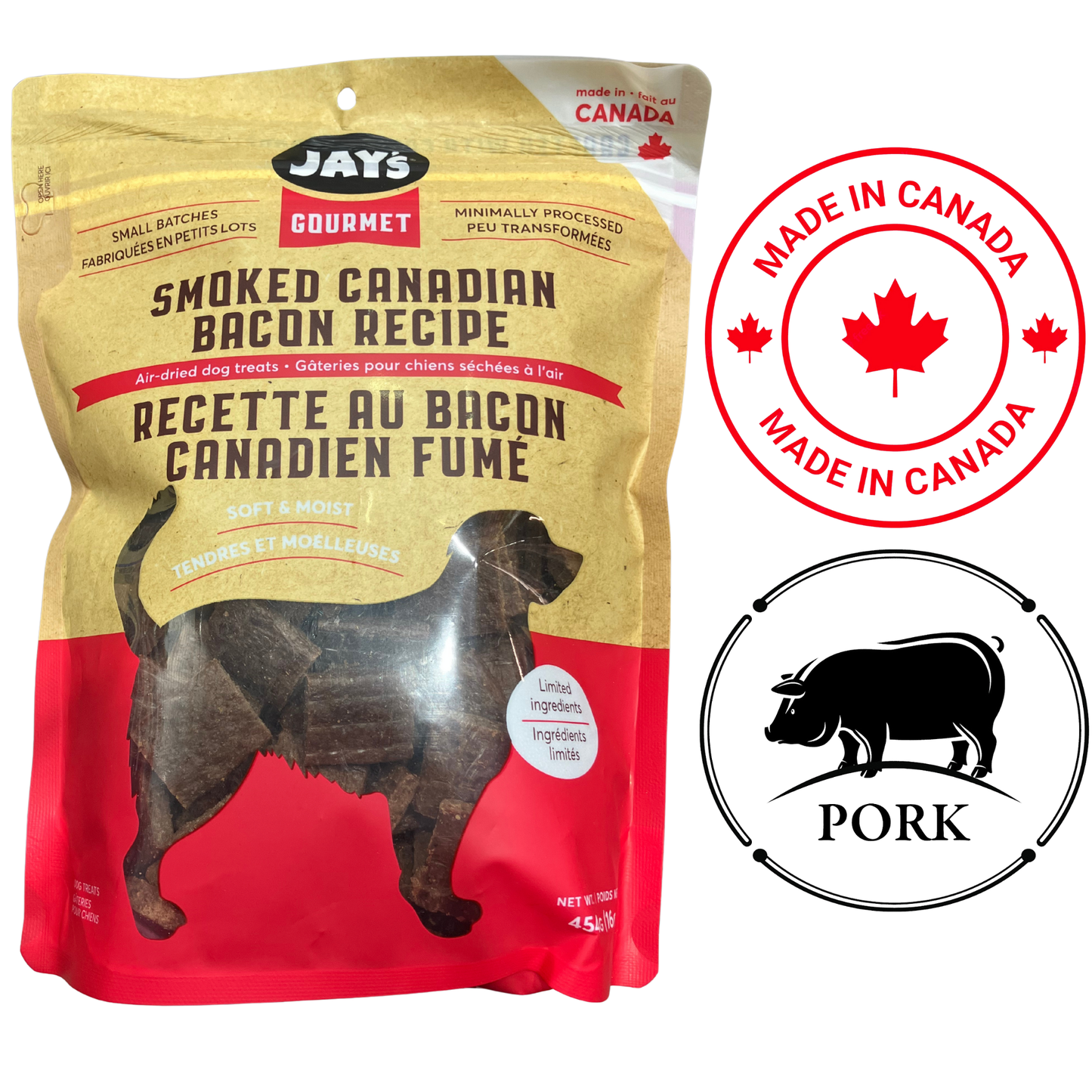 Jay's - Gourmet Air Dried Smoked Canadian Bacon Dog Treats