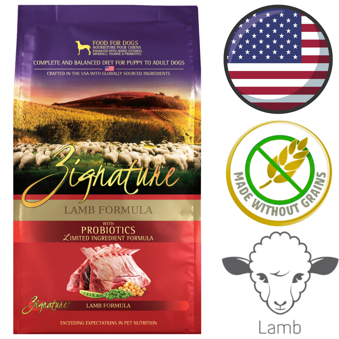 Zignature - Limited Ingredient Grain Free Lamb Dry Dog Food - 4 lb