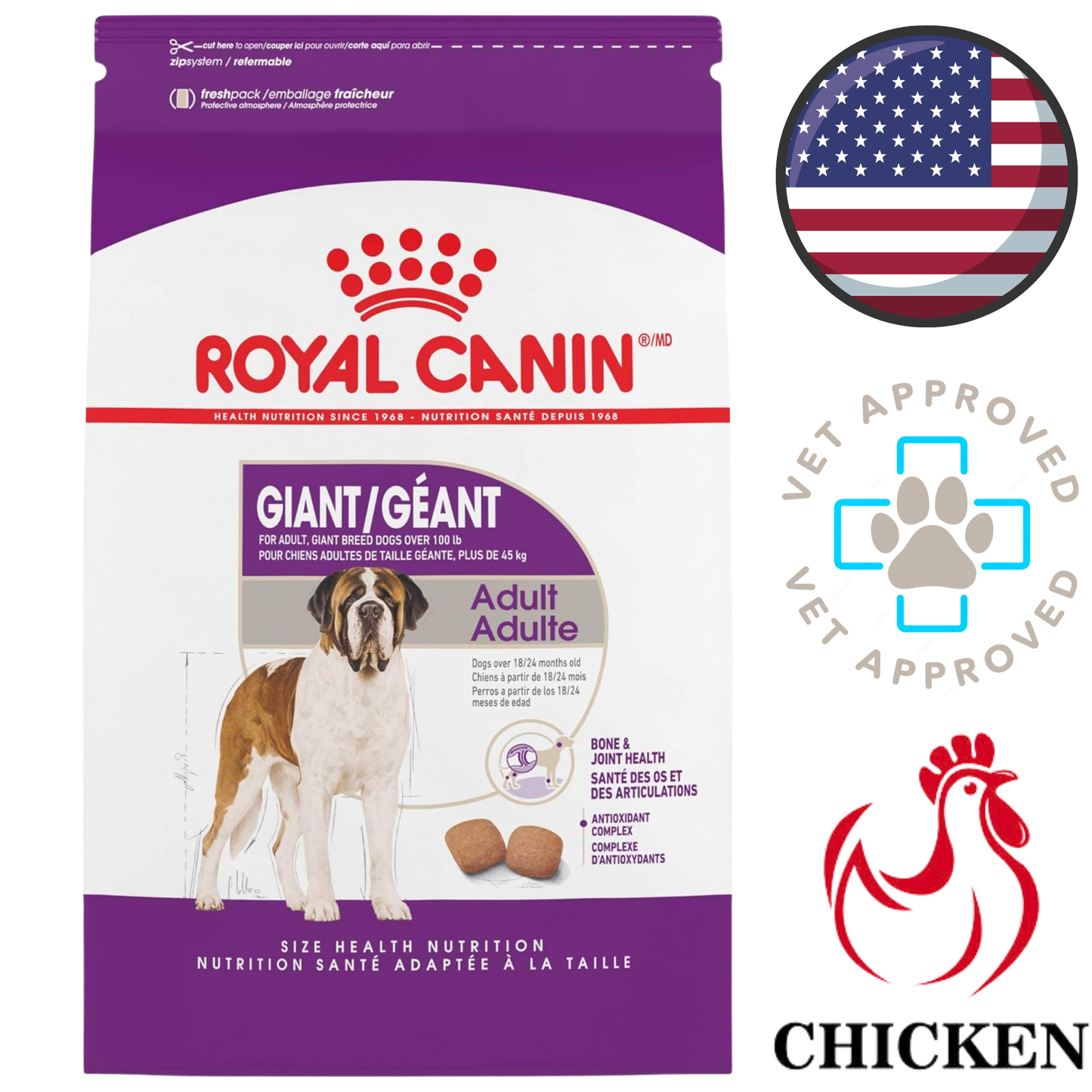 Royal Canin - Size Health Nutrition Giant Adult Dry Dog Food - 30 lb