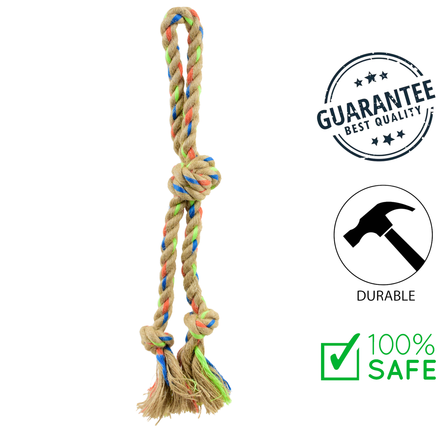 Riley & Rex - Sisal Rope With 3 Knots And Handle - 15 In