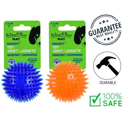 Riley & Rex - Squeaky Spiky Ball Dog Toy — main