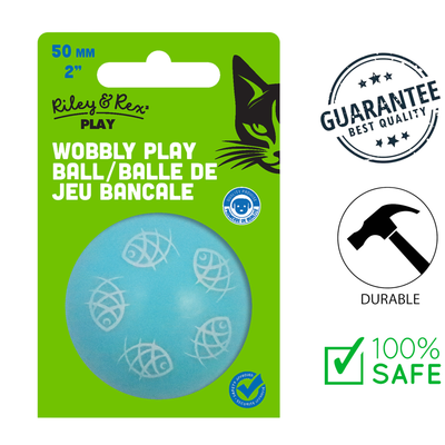 Riley & Rex - Wobbly Play Ball Cat Toy - 2 In