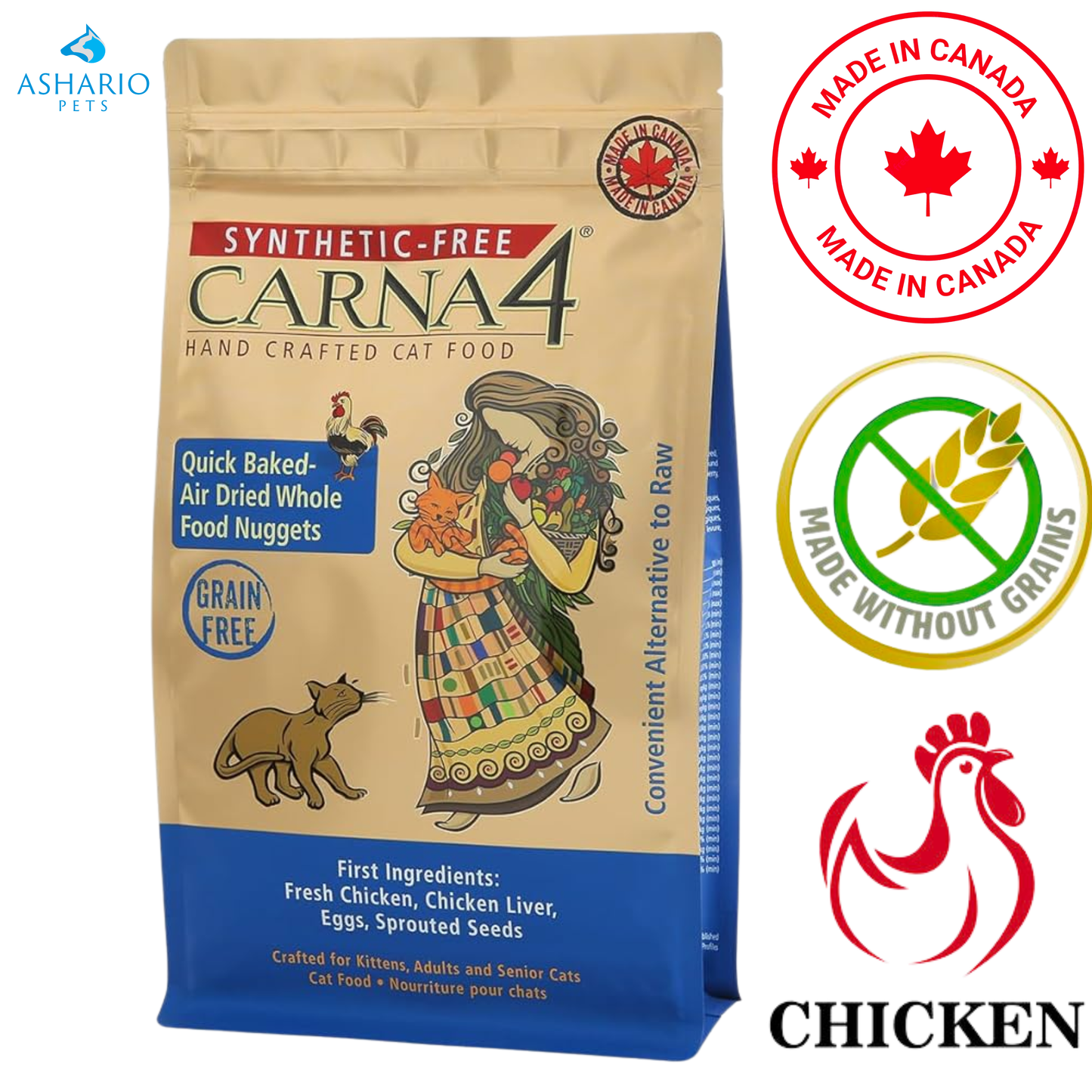Carna4 - Handcrafted Grain Free Chicken Dry Cat Food
