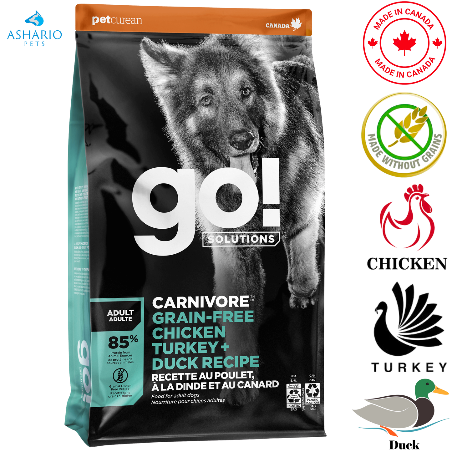 Go! Solutions - Carnivore Chicken, Turkey & Duck Grain Free Dry Dog Food