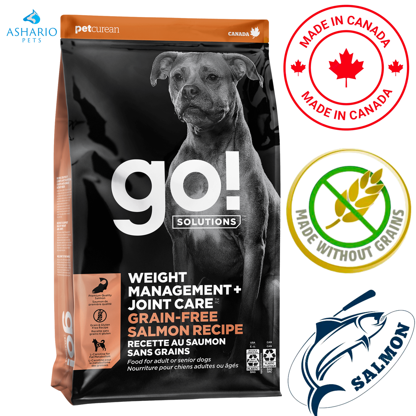 Go! Solutions - Weight Management + Joint Care Grain Free Salmon Dry Dog Food