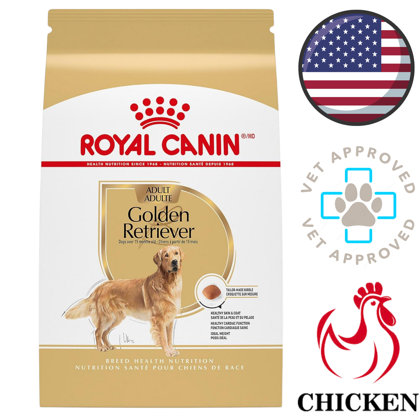 Royal Canin - Breed Health Nutrition 金毛成年犬干粮 - 30 磅