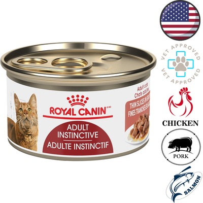 Royal Canin - 成年本能薄片肉汁猫粮多包装成年猫罐头 - 3 盎司 x 12