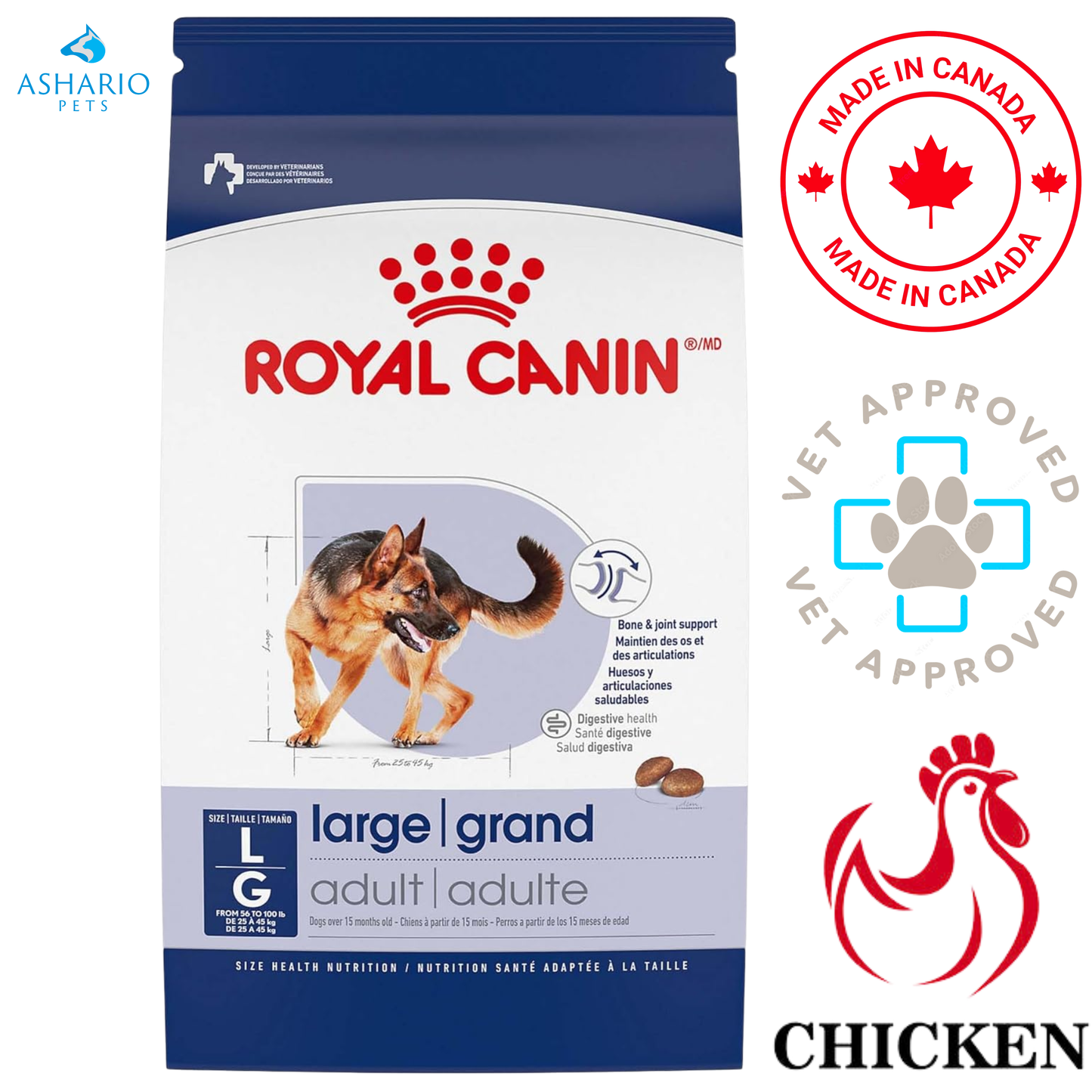 Royal Canin - Size Health Nutrition Large Breed Adult Dry Dog Food — view 2