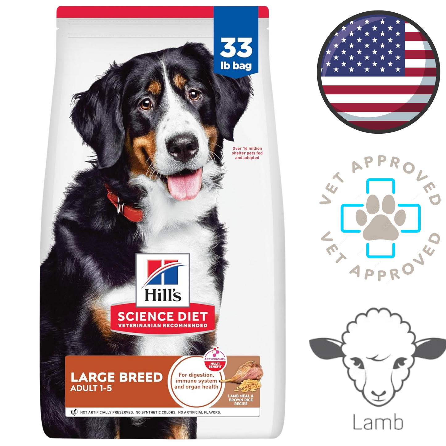 Hill's Science Diet - Large Breed Lamb Meal & Brown Rice Dry Dog Food - 33 lb