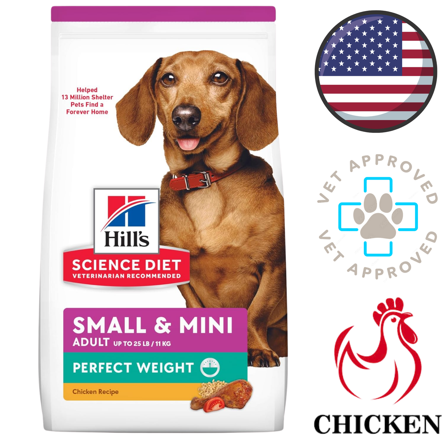 Hill's Science Diet - Perfect Weight Chicken Small Breed Dry Dog Food - 4 lb