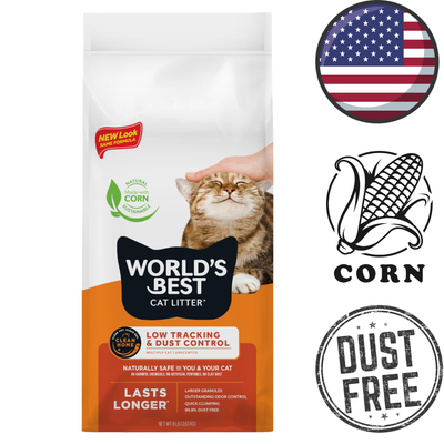 World's Best Cat Litter - Low Tracking & Dust Control Formula Cat Litter - 28 lb