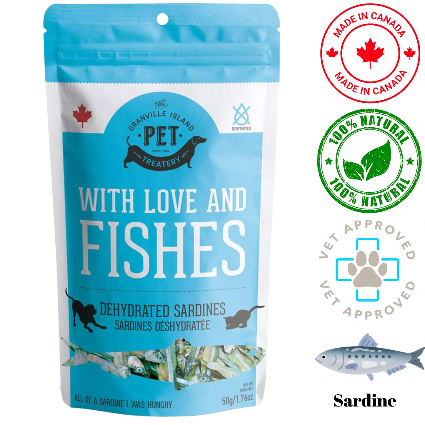 Granville Island Pet Treatery - With Love And Fishes Dehydrated Dog Treats