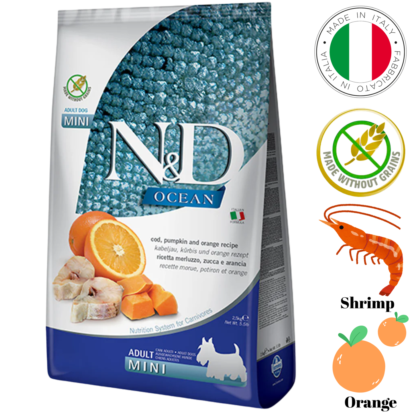 Farmina - Ocean Cod & Orange Adult Mini Dry Dog Food - 5.5 lb